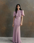 AGUA MAXI DRESS IN MAUVE CRINKLE CHIFFON