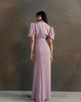 AGUA MAXI DRESS IN MAUVE CRINKLE CHIFFON