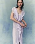 MACAROON MAXI DRESS IN LILAC CHIFFON