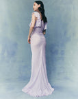 MACAROON MAXI DRESS IN LILAC CHIFFON