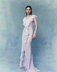 MACAROON MAXI DRESS IN LILAC CHIFFON