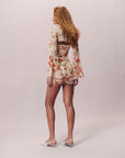 LORENA MINI DRESS IN IVORY & RED FLOR DE AMOR