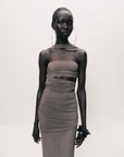 NUDO MIDI DRESS IN CLAY MESH