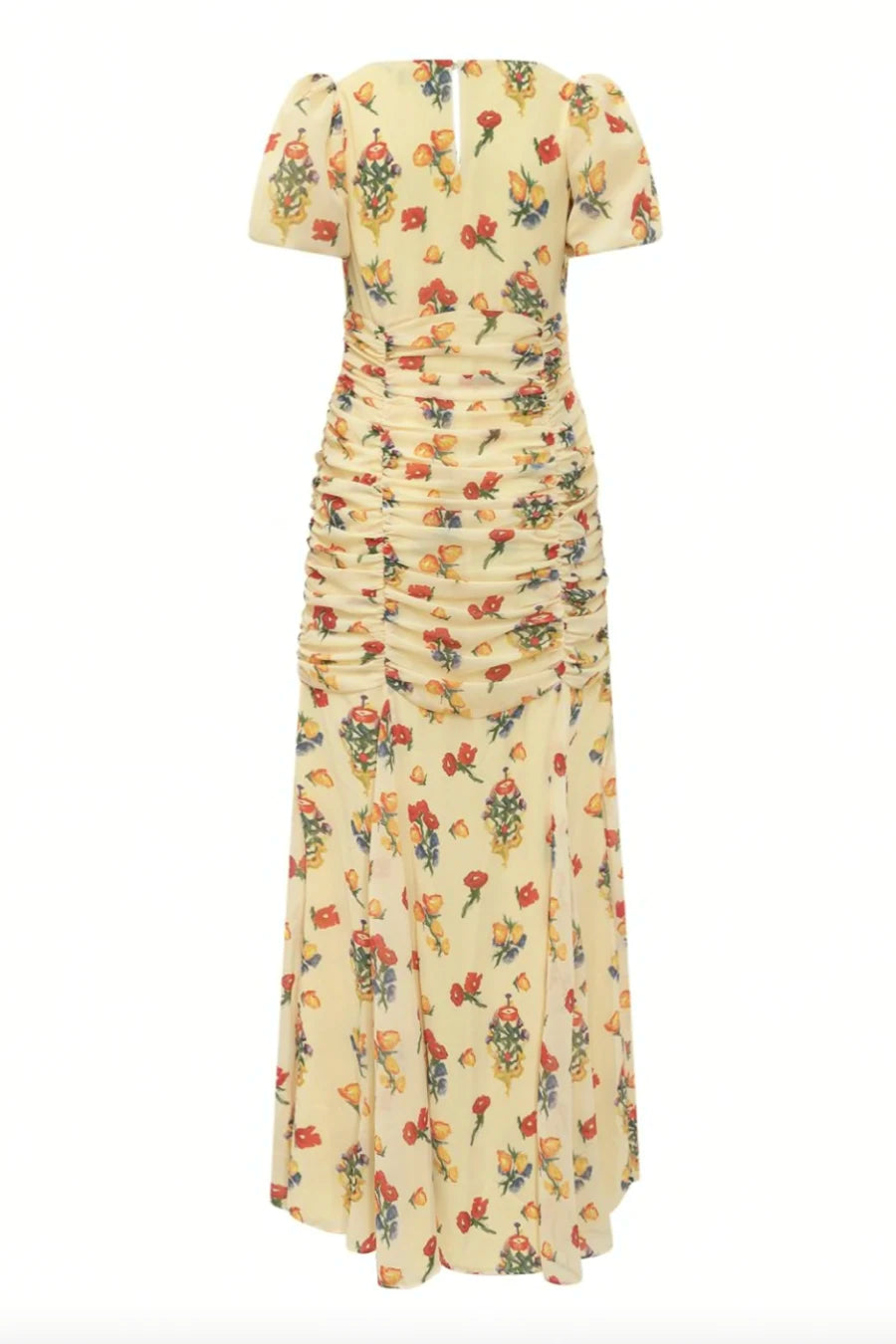 AMANDINE MAXI DRESS IN  YELLOW VERSAILLES GARDEN CHIFFON