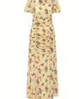 AMANDINE MAXI DRESS IN  YELLOW VERSAILLES GARDEN CHIFFON