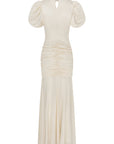 OLYMPIA MAXI DRESS IN IVORY SILK SATIN (MADE TO ORDER)