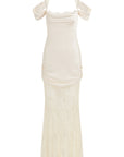 BELLEZA MAXI DRESS IN IVORY SILK SATIN AND LACE (MADE TO ORDER)