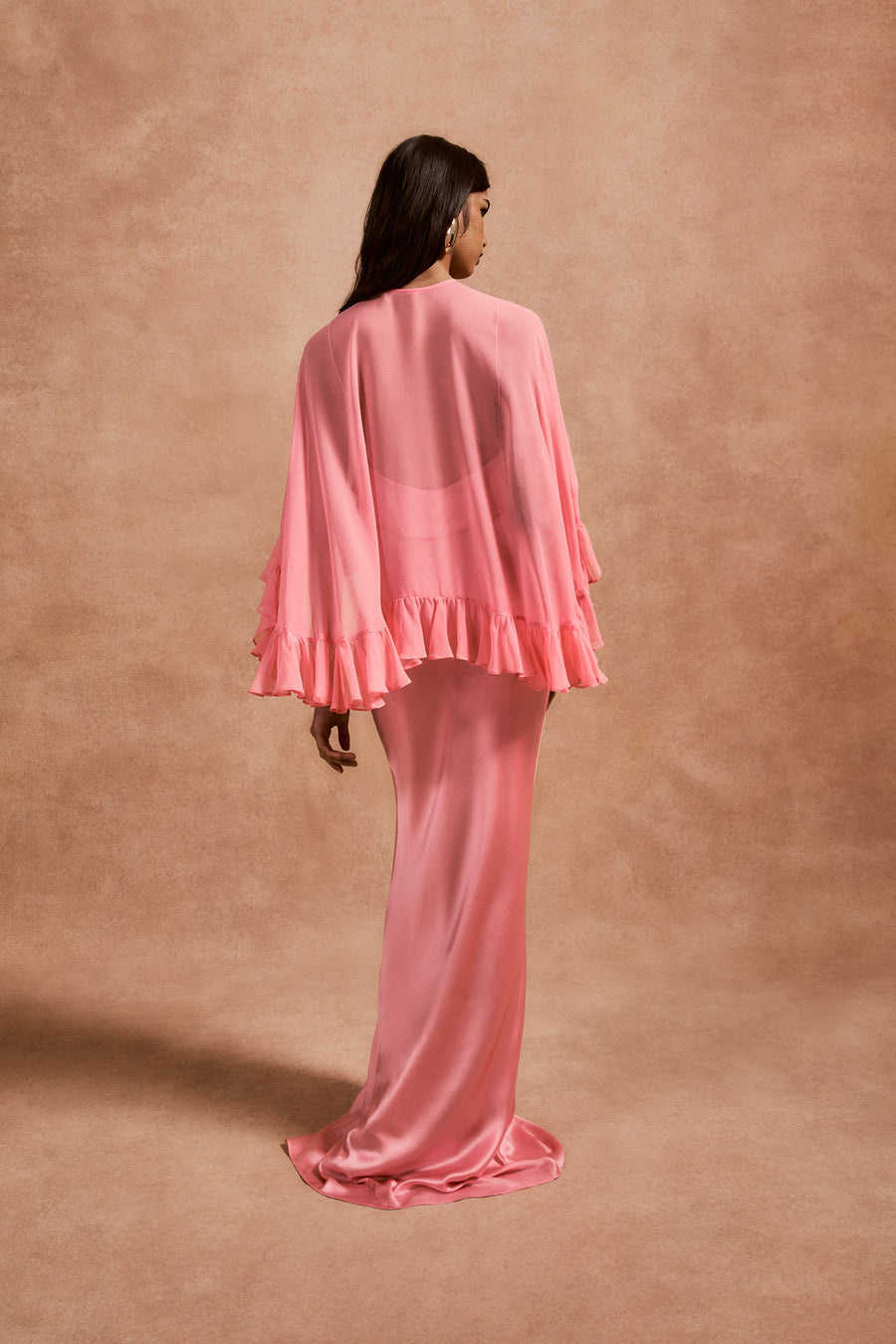 PRECIOSO CAPE IN BALLET SILK CHIFFON