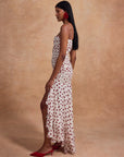 ROSADO MAXI DRESS IN POLKA DOT IVORY RED CHIFFON