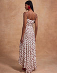 ROSADO MAXI DRESS IN POLKA DOT IVORY RED CHIFFON