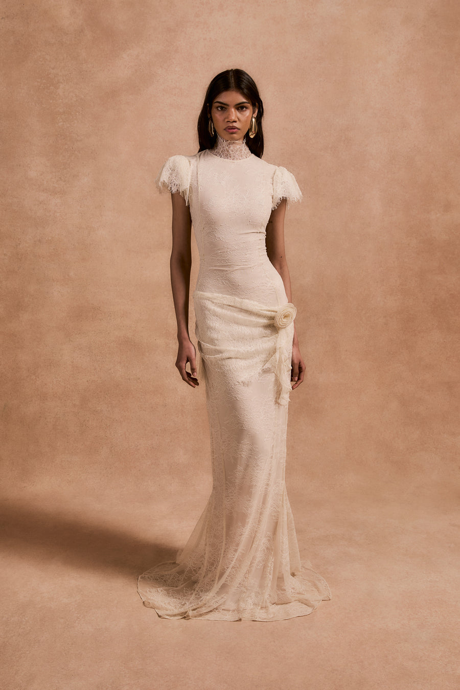 SILENTIUM MAXI DRESS IN IVORY LACE