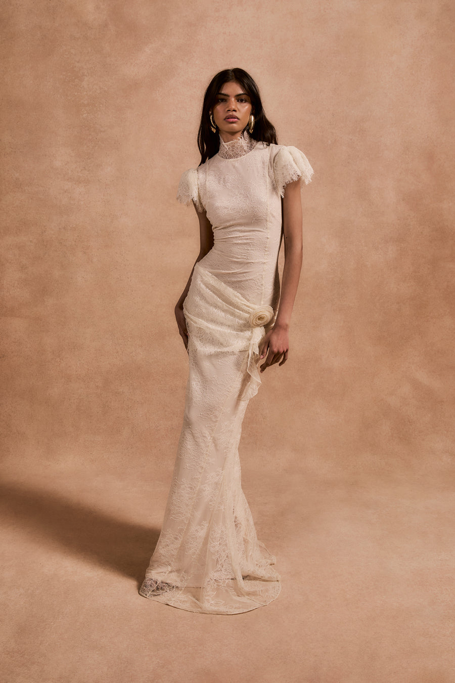 SILENTIUM MAXI DRESS IN IVORY LACE