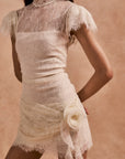 SILENTIUM MINI DRESS IN IVORY LACE