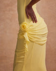 FLORENTINE MAXI DRESS IN SHERBET YELLOW CHIFFON