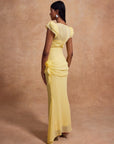 FLORENTINE MAXI DRESS IN SHERBET YELLOW CHIFFON