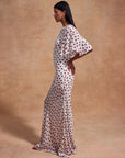 PALOMA MAXI DRESS IN IVORY RED POLKA DOT CDC