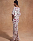 PALOMA MAXI DRESS IN IVORY RED POLKA DOT CDC