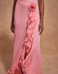 VIAJE MAXI DRESS IN BALLET PINK SILK CHIFFON