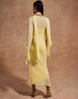 CRISTOBAL MIDI DRESS IN SHERBET YELLOW CHIFFON