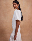 MENCIA MIDI DRESS IN WHITE COTTON