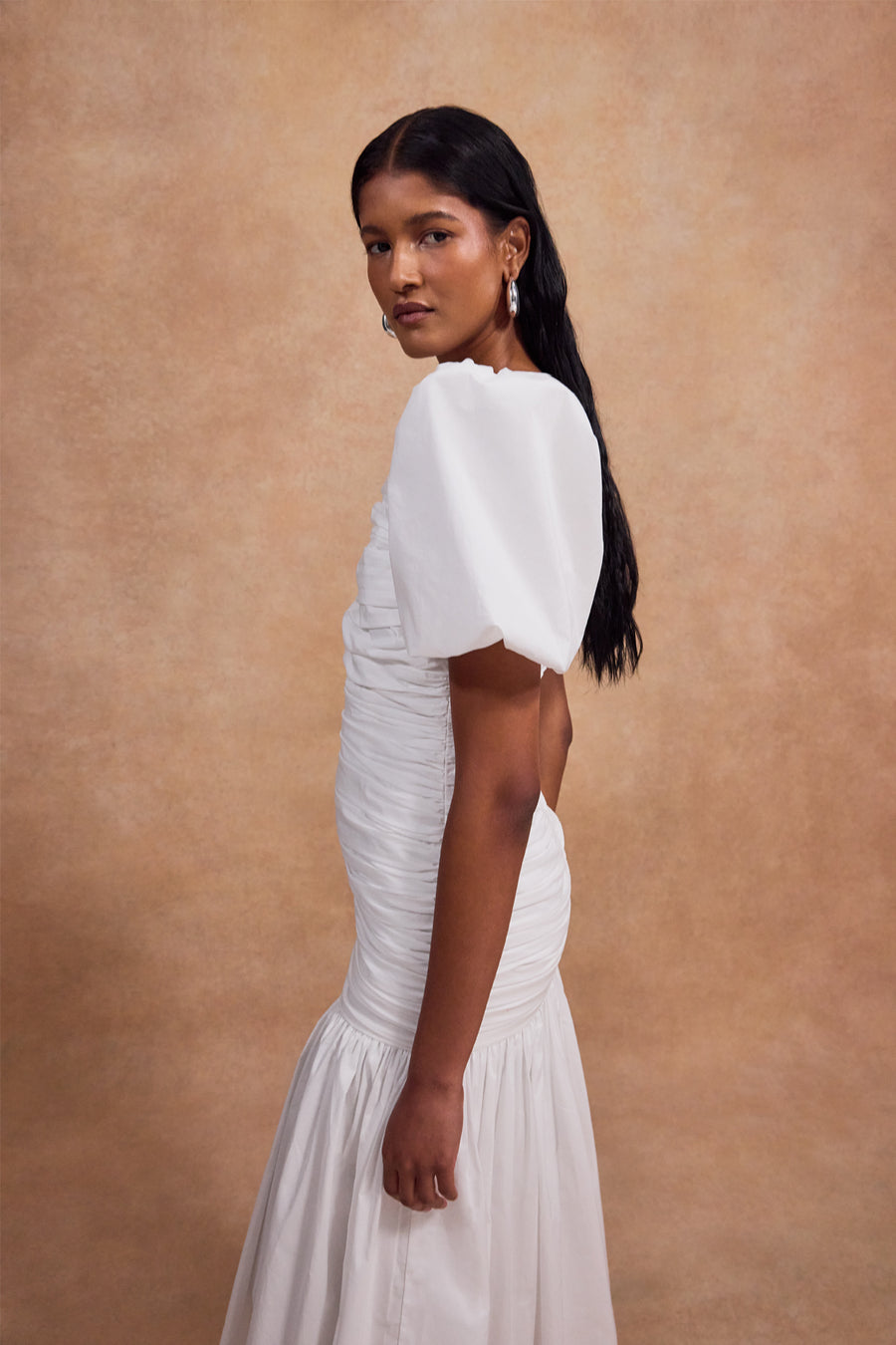 MENCIA MIDI DRESS IN WHITE COTTON