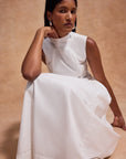 LUSIVA MIDI DRESS IN WHITE COTTON