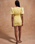 MENCIA MINI DRESS IN SHERBET YELLOW COTTON