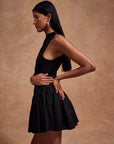 LUSIVA MINI DRESS IN BLACK COTTON