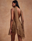 ELEVAR MINI DRESS IN VIVID STRIPE SILK CHIFFON