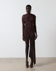 RAVENNA MINI DRESS IN CHOCOLATE BROWN JERSEY