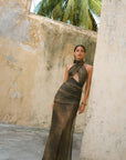 CAIRO MAXI DRESS IN BASILISK BEIGE JERSEY