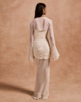 LORENA MAXI DRESS IN IVORY CHIFFON