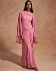 HAUSOS MAXI DRESS IN BALLET PINK CHIFFON