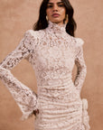 BODITA MINI DRESS IN WHITE COTTON LACE