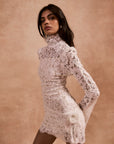 BODITA MINI DRESS IN WHITE COTTON LACE