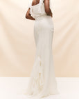 MACAROON MAXI DRESS IN SILK CHIFFON IVORY