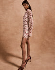 GRACIA MINI DRESS IN IVORY RED POLKA DOT SILK CHIFFON