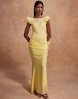 FLORENTINE MAXI DRESS IN SHERBET YELLOW CHIFFON