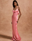 ESPERANZA MAXI DRESS IN BALLET PINK SILK SATIN