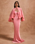 ESPERANZA MAXI DRESS IN BALLET PINK SILK SATIN