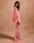 ESPERANZA MAXI DRESS IN BALLET PINK SILK SATIN