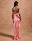 ESPERANZA MAXI DRESS IN BALLET PINK SILK SATIN