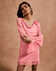 GRACIA MINI DRESS IN BALLET PINK SILK CHIFFON