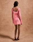 GRACIA MINI DRESS IN BALLET PINK SILK CHIFFON