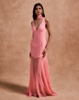 KATJA MAXI DRESS IN BALLET PINK SILK CHIFFON