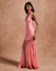 KATJA MAXI DRESS IN BALLET PINK SILK CHIFFON