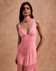 KATJA MAXI DRESS IN BALLET PINK SILK CHIFFON