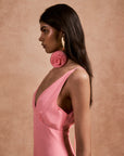 KATJA MAXI DRESS IN BALLET PINK SILK CHIFFON