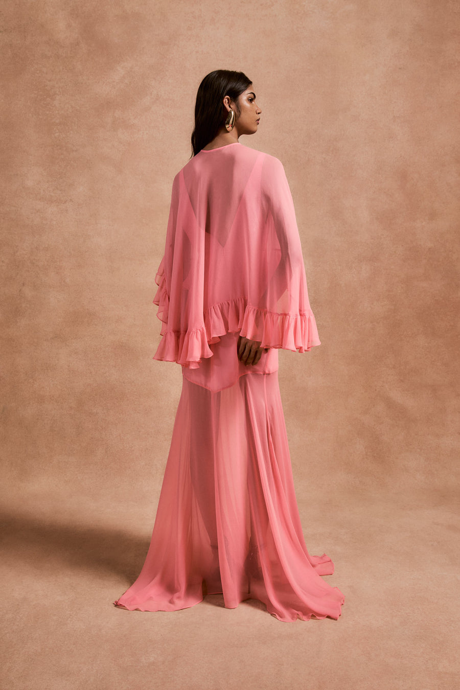 KATJA MAXI DRESS IN BALLET PINK SILK CHIFFON