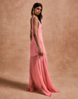 KATJA MAXI DRESS IN BALLET PINK SILK CHIFFON